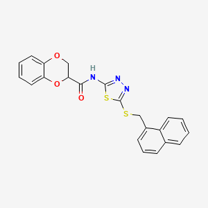 molecular formula C22H17N3O3S2 B4062051 N-{5-[(1-萘甲基)硫代]-1,3,4-噻二唑-2-基}-2,3-二氢-1,4-苯二氧杂环-2-甲酰胺 