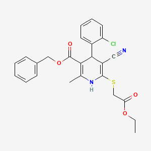 benzyl 4-(2-chlorophenyl)-5-cyano-6-[(2-ethoxy-2-oxoethyl)thio]-2-methyl-1,4-dihydro-3-pyridinecarboxylate