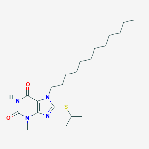 molecular formula C21H36N4O2S B406206 7-dodecyl-8-(isopropylsulfanyl)-3-methyl-3,7-dihydro-1H-purine-2,6-dione CAS No. 327167-12-4