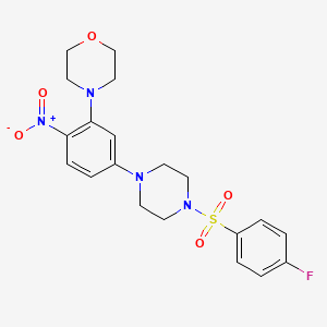 molecular formula C20H23FN4O5S B4062069 4-(5-{4-[(4-fluorophenyl)sulfonyl]-1-piperazinyl}-2-nitrophenyl)morpholine 