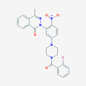 molecular formula C26H22FN5O4 B4062086 2-{5-[4-(2-氟苯甲酰)-1-哌嗪基]-2-硝基苯基}-4-甲基-1(2H)-酞嗪酮 