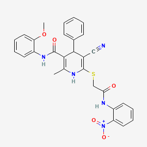 5-cyano-N-(2-methoxyphenyl)-2-methyl-6-({2-[(2-nitrophenyl)amino]-2-oxoethyl}thio)-4-phenyl-1,4-dihydro-3-pyridinecarboxamide