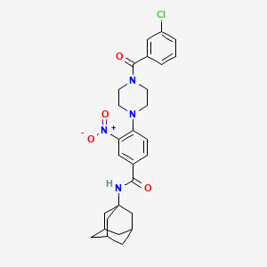N-1-adamantyl-4-[4-(3-chlorobenzoyl)-1-piperazinyl]-3-nitrobenzamide