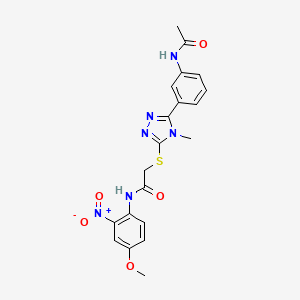 molecular formula C20H20N6O5S B4062124 2-({5-[3-(乙酰氨基)苯基]-4-甲基-4H-1,2,4-三唑-3-基}硫代)-N-(4-甲氧基-2-硝基苯基)乙酰胺 