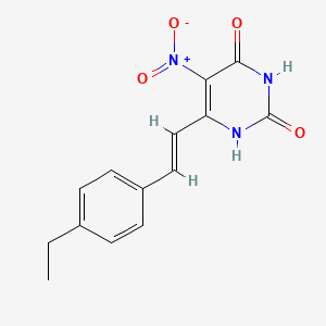 molecular formula C14H13N3O4 B4062136 6-[2-(4-ethylphenyl)vinyl]-4-hydroxy-5-nitro-2(1H)-pyrimidinone 