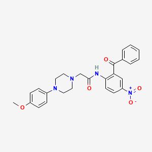 molecular formula C26H26N4O5 B4062141 N-(2-苯甲酰-4-硝基苯基)-2-[4-(4-甲氧苯基)-1-哌嗪基]乙酰胺 