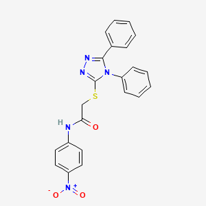 2-[(4,5-diphenyl-4H-1,2,4-triazol-3-yl)thio]-N-(4-nitrophenyl)acetamide