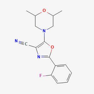 5-(2,6-dimethyl-4-morpholinyl)-2-(2-fluorophenyl)-1,3-oxazole-4-carbonitrile
