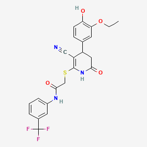 molecular formula C23H20F3N3O4S B4062151 2-{[3-氰基-4-(3-乙氧基-4-羟基苯基)-6-氧代-1,4,5,6-四氢-2-吡啶基]硫代}-N-[3-(三氟甲基)苯基]乙酰胺 