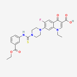 molecular formula C26H27FN4O5S B4062159 7-[4-({[3-(ethoxycarbonyl)phenyl]amino}carbonothioyl)-1-piperazinyl]-1-ethyl-6-fluoro-4-oxo-1,4-dihydro-3-quinolinecarboxylic acid 