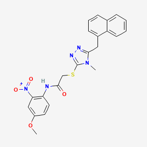molecular formula C23H21N5O4S B4062163 N-(4-甲氧基-2-硝基苯基)-2-{[4-甲基-5-(1-萘甲基)-4H-1,2,4-三唑-3-基]硫代}乙酰胺 