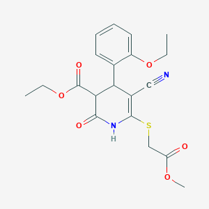ethyl 5-cyano-4-(2-ethoxyphenyl)-6-[(2-methoxy-2-oxoethyl)thio]-2-oxo-1,2,3,4-tetrahydro-3-pyridinecarboxylate