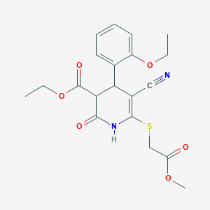 molecular formula C20H22N2O6S B4062176 5-氰基-4-(2-乙氧基苯基)-6-[(2-甲氧基-2-氧代乙基)硫]-2-氧代-1,2,3,4-四氢-3-吡啶甲酸乙酯 