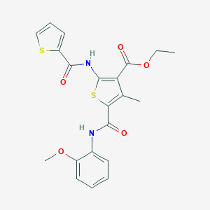 Ethyl 5-[(2-methoxyanilino)carbonyl]-4-methyl-2-[(thien-2-ylcarbonyl)amino]thiophene-3-carboxylate