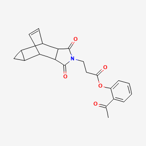 2-acetylphenyl 3-(3,5-dioxo-4-azatetracyclo[5.3.2.0~2,6~.0~8,10~]dodec-11-en-4-yl)propanoate