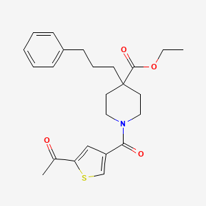 molecular formula C24H29NO4S B4062265 ethyl 1-[(5-acetyl-3-thienyl)carbonyl]-4-(3-phenylpropyl)-4-piperidinecarboxylate 