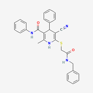 molecular formula C29H26N4O2S B4062284 6-{[2-(benzylamino)-2-oxoethyl]thio}-5-cyano-2-methyl-N,4-diphenyl-1,4-dihydro-3-pyridinecarboxamide 