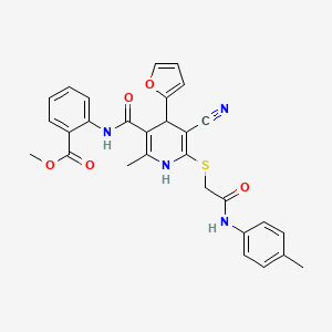 molecular formula C29H26N4O5S B4062314 methyl 2-({[5-cyano-4-(2-furyl)-2-methyl-6-({2-[(4-methylphenyl)amino]-2-oxoethyl}thio)-1,4-dihydro-3-pyridinyl]carbonyl}amino)benzoate 