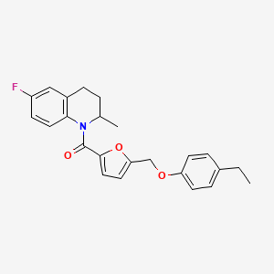 molecular formula C24H24FNO3 B4062322 1-{5-[(4-乙基苯氧基)甲基]-2-呋喃基}-6-氟-2-甲基-1,2,3,4-四氢喹啉 