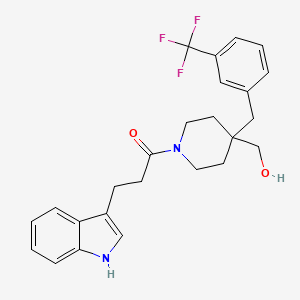 {1-[3-(1H-indol-3-yl)propanoyl]-4-[3-(trifluoromethyl)benzyl]-4-piperidinyl}methanol