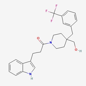 molecular formula C25H27F3N2O2 B4062338 {1-[3-(1H-indol-3-yl)propanoyl]-4-[3-(trifluoromethyl)benzyl]-4-piperidinyl}methanol 