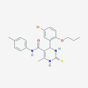 6-(5-bromo-2-propoxyphenyl)-2-mercapto-4-methyl-N-(4-methylphenyl)-1,6-dihydro-5-pyrimidinecarboxamide
