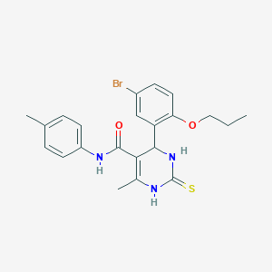 molecular formula C22H24BrN3O2S B4062351 6-(5-bromo-2-propoxyphenyl)-2-mercapto-4-methyl-N-(4-methylphenyl)-1,6-dihydro-5-pyrimidinecarboxamide 