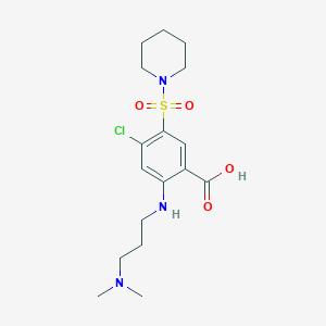 molecular formula C17H26ClN3O4S B4062352 4-chloro-2-{[3-(dimethylamino)propyl]amino}-5-(1-piperidinylsulfonyl)benzoic acid 