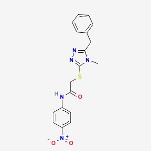 molecular formula C18H17N5O3S B4062359 2-[(5-benzyl-4-methyl-4H-1,2,4-triazol-3-yl)thio]-N-(4-nitrophenyl)acetamide 