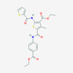 Ethyl 5-{[4-(ethoxycarbonyl)phenyl]carbamoyl}-4-methyl-2-[(thiophen-2-ylcarbonyl)amino]thiophene-3-carboxylate