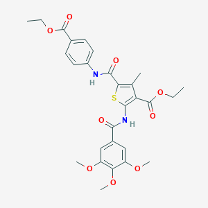 Ethyl 5-{[4-(ethoxycarbonyl)anilino]carbonyl}-4-methyl-2-[(3,4,5-trimethoxybenzoyl)amino]-3-thiophenecarboxylate