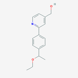 molecular formula C16H19NO2 B4062373 {2-[4-(1-ethoxyethyl)phenyl]pyridin-4-yl}methanol 