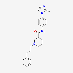 molecular formula C25H30N4O B4062384 N-[4-(2-methyl-1H-imidazol-1-yl)phenyl]-1-(3-phenylpropyl)-3-piperidinecarboxamide 