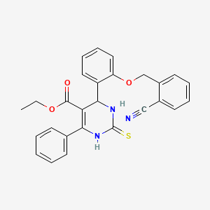 ethyl 6-{2-[(2-cyanobenzyl)oxy]phenyl}-2-mercapto-4-phenyl-1,6-dihydro-5-pyrimidinecarboxylate