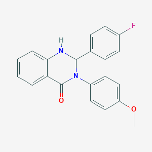 molecular formula C21H17FN2O2 B406240 2-(4-fluorophenyl)-3-(4-methoxyphenyl)-2,3-dihydroquinazolin-4(1H)-one 