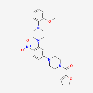 molecular formula C26H29N5O5 B4062400 1-(2-furoyl)-4-{3-[4-(2-methoxyphenyl)-1-piperazinyl]-4-nitrophenyl}piperazine 