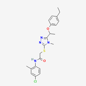 N-(4-chloro-2-methylphenyl)-2-({5-[1-(4-ethylphenoxy)ethyl]-4-methyl-4H-1,2,4-triazol-3-yl}thio)acetamide