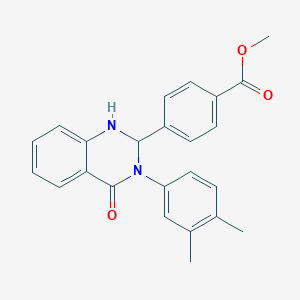 molecular formula C24H22N2O3 B406241 Methyl 4-[3-(3,4-dimethylphenyl)-4-oxo-1,2,3,4-tetrahydroquinazolin-2-yl]benzoate 