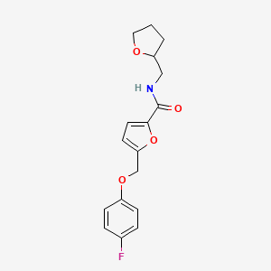 molecular formula C17H18FNO4 B4062424 5-[(4-氟苯氧基)甲基]-N-(四氢-2-呋喃基甲基)-2-呋喃酰胺 