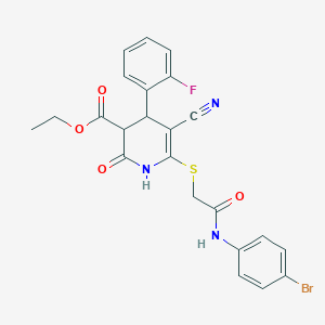 molecular formula C23H19BrFN3O4S B4062425 ethyl 6-({2-[(4-bromophenyl)amino]-2-oxoethyl}thio)-5-cyano-4-(2-fluorophenyl)-2-oxo-1,2,3,4-tetrahydro-3-pyridinecarboxylate 