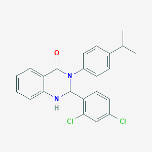 molecular formula C23H20Cl2N2O B406243 2-(2,4-dichlorophenyl)-3-[4-(1-methylethyl)phenyl]-2,3-dihydroquinazolin-4(1H)-one 