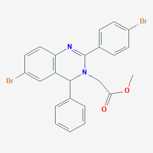 molecular formula C23H18Br2N2O2 B406245 methyl [6-bromo-2-(4-bromophenyl)-4-phenylquinazolin-3(4H)-yl]acetate CAS No. 312734-18-2