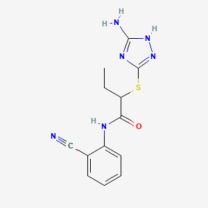 molecular formula C13H14N6OS B4062456 2-[(3-amino-1H-1,2,4-triazol-5-yl)thio]-N-(2-cyanophenyl)butanamide 