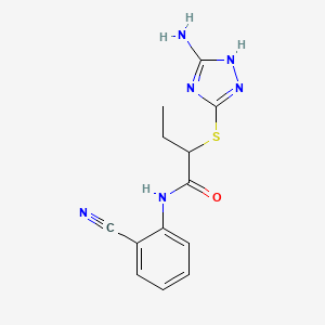 molecular formula C13H14N6OS B4062456 2-[(3-氨基-1H-1,2,4-三唑-5-基)硫代]-N-(2-氰基苯基)丁酰胺 