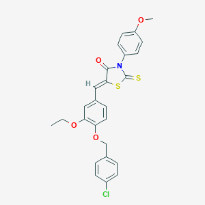5-{4-[(4-Chlorobenzyl)oxy]-3-ethoxybenzylidene}-3-(4-methoxyphenyl)-2-thioxo-1,3-thiazolidin-4-one