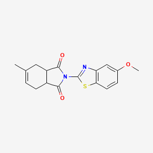 molecular formula C17H16N2O3S B4062467 2-(5-methoxy-1,3-benzothiazol-2-yl)-5-methyl-3a,4,7,7a-tetrahydro-1H-isoindole-1,3(2H)-dione 