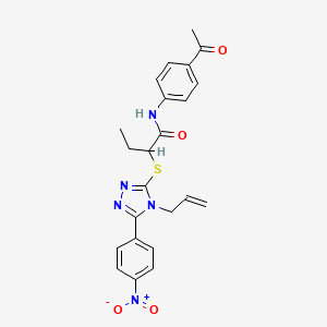 N-(4-acetylphenyl)-2-{[4-allyl-5-(4-nitrophenyl)-4H-1,2,4-triazol-3-yl]thio}butanamide