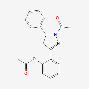2-(1-acetyl-5-phenyl-4,5-dihydro-1H-pyrazol-3-yl)phenyl acetate