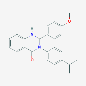 molecular formula C24H24N2O2 B406248 2-(4-Methoxyphenyl)-3-(4-isopropylphenyl)-1,2-dihydroquinazoline-4(3H)-one 