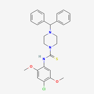 N-(4-chloro-2,5-dimethoxyphenyl)-4-(diphenylmethyl)-1-piperazinecarbothioamide
